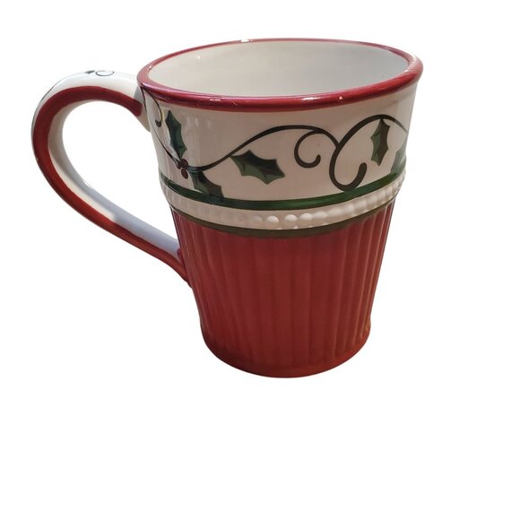 Cracker Barrel Plaid Tidings Holiday Mugs Set Of 2 Red & Green Ceramic READ - Picture 1 of 10